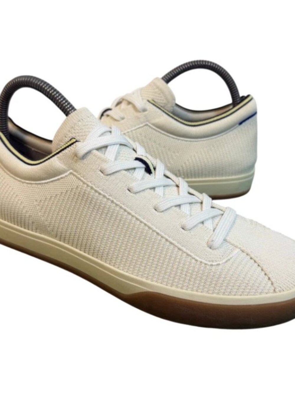 Rothy's The Lace Up Sneaker Womens White Cream Gum Sole Shoes Womens Size 9